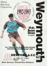 Weymouth v Newport AFC 19-Sep-1992