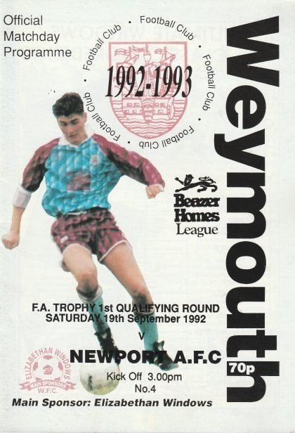 Weymouth v Newport AFC 19-Sep-1992