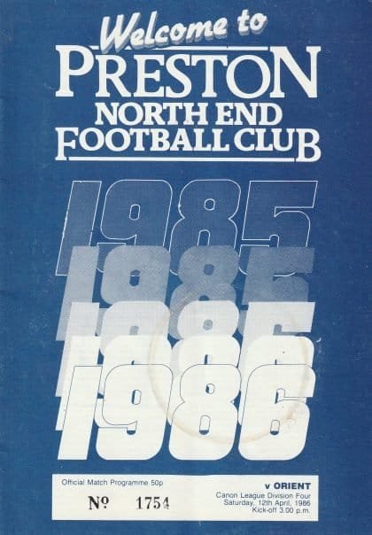 Preston North End v Leyton Orient 12-Apr-1986