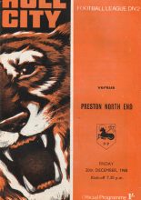 Hull City v Preston North End 20-Dec-1968