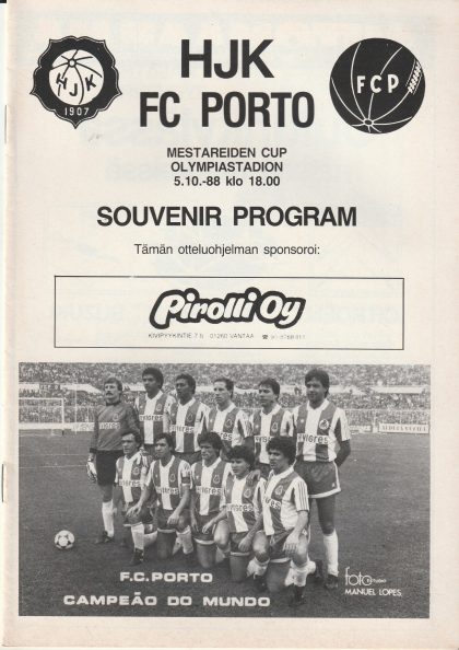 HJK Helsinki v  FC Porto 05-Oct-1988