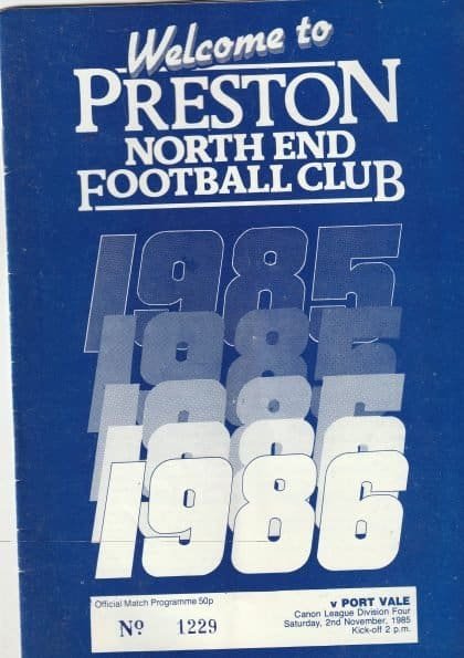 Preston North End v Port Vale 02-Nov-1985