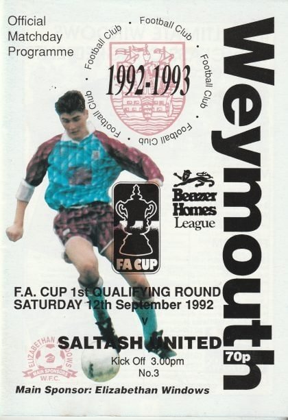 Weymouth v Saltash United 12-Sep-1992