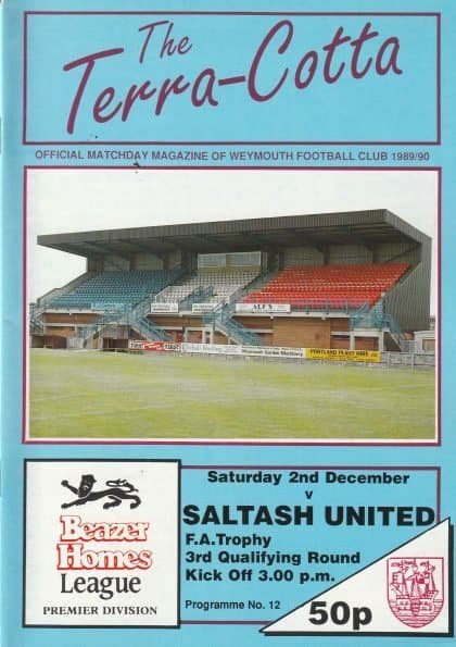 Weymouth v Saltash United 02-Dec-1989