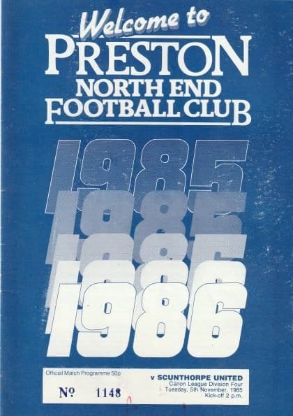 Preston North End v Scunthorpe United 05-Nov-1985