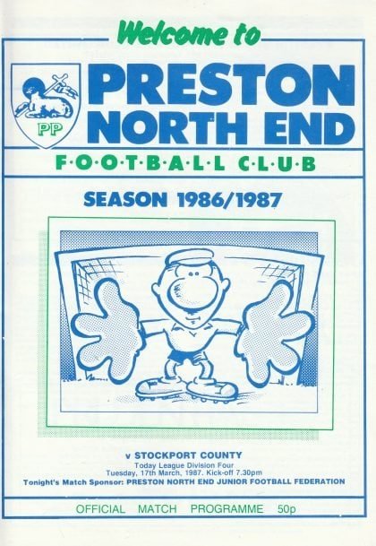 Preston North End v Stockport County 17-Mar-1987