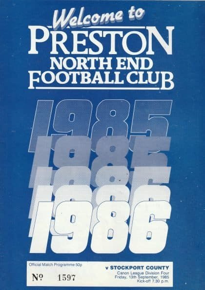 Preston North End v Stockport County 13-Sep-1985