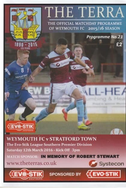 Weymouth v Stratford Town 12-Mar-2016