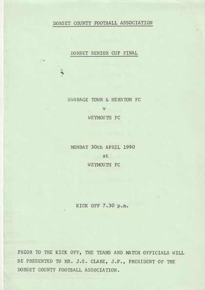 Swanage Town & Herston v Weymouth 30-Apr-1990