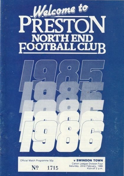 Preston North End v Swindon Town 22-Feb-1986