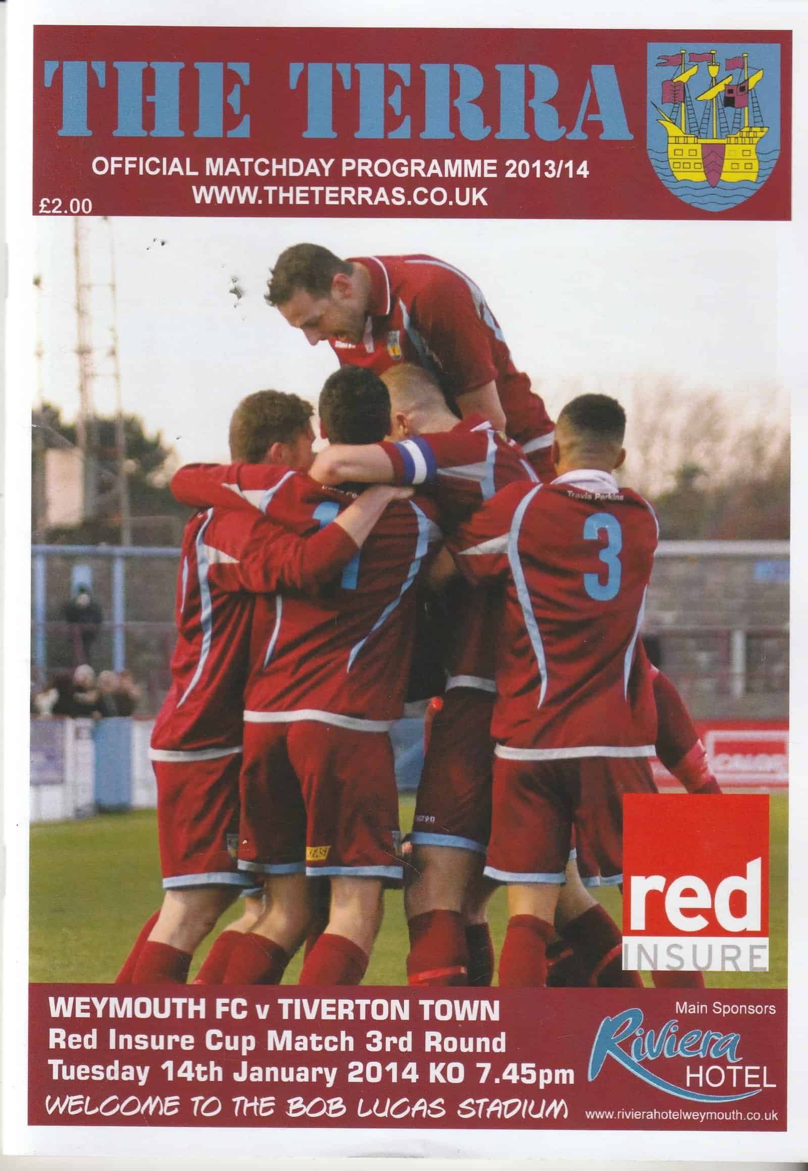 Weymouth v Tiverton Town 14-Jan-2014