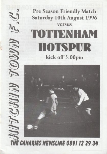 Hitchin Town v Tottenham Hotspur 10-Aug-1996