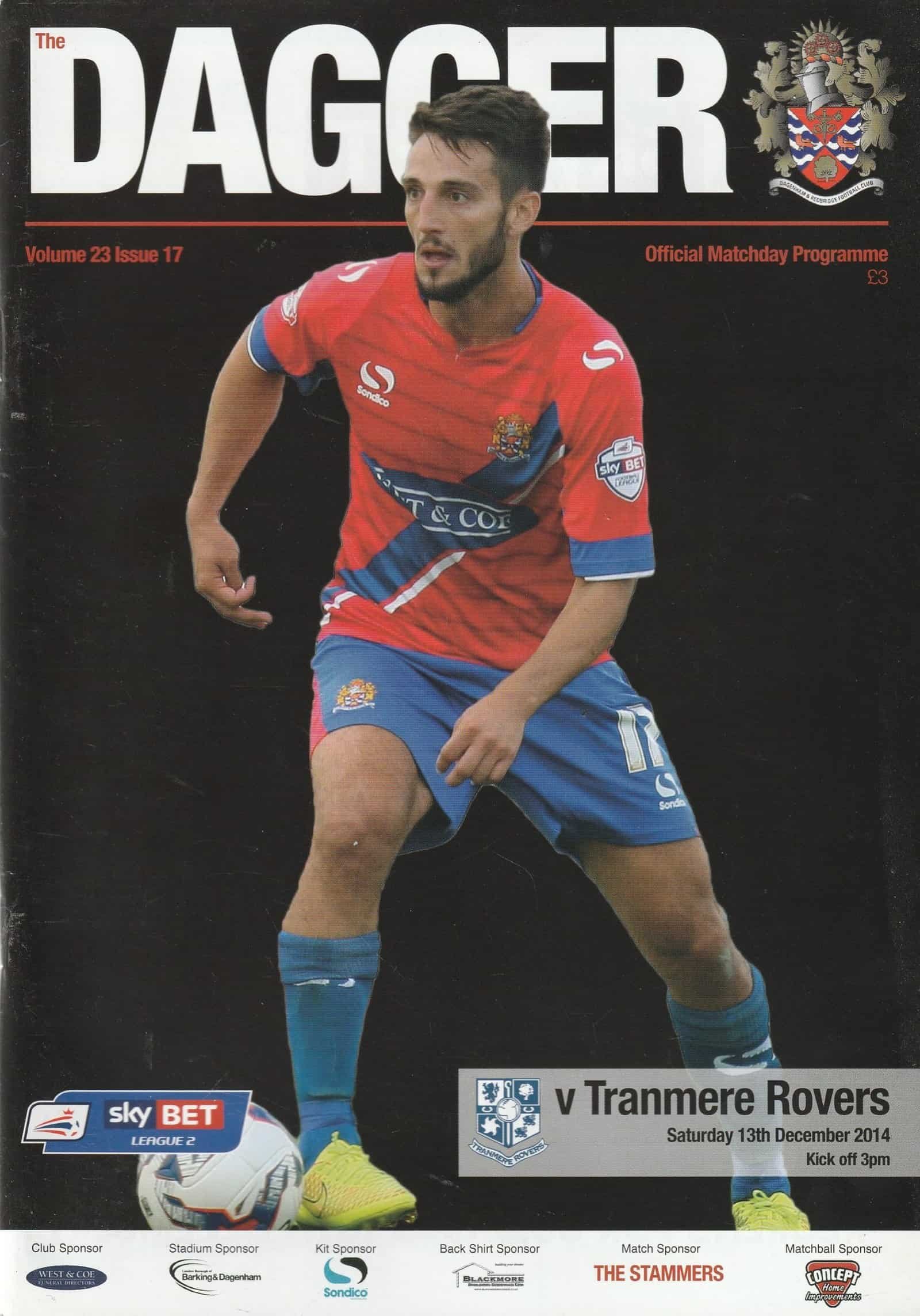 Dagenham & Redbridge v Tranmere Rovers 13-Dec-2014