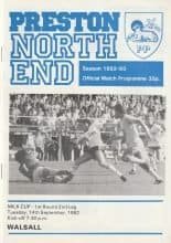 Preston North End v Walsall 14-Sep-1982
