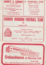 Harrow Borough v Watford  02-May-1975