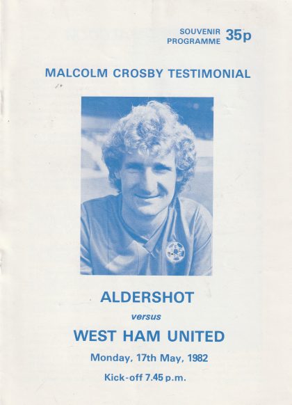 Aldershot v West Ham United  17-May-1982