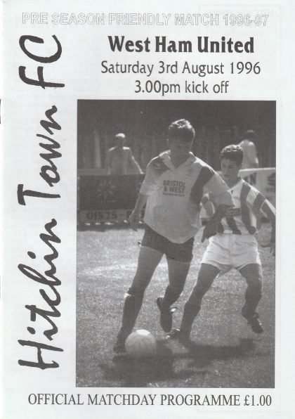 Hitchin Town v West Ham United  03-Aug-1996