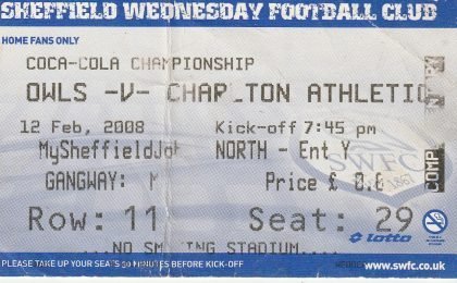 Sheffield Wednesday v Charlton Athletic 12-Feb-2008
