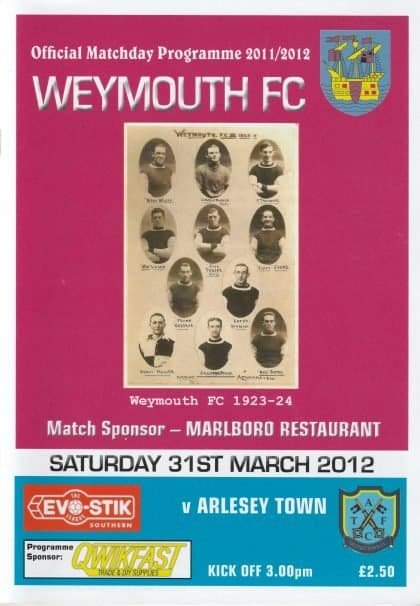 Weymouth v Arlesey Town 31-Mar-2012