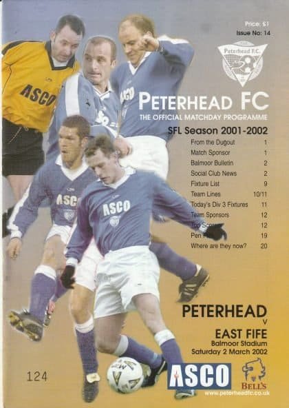 Peterhead v East Fife 02-Mar-2002