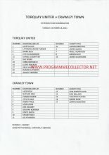 Torquay United Reserves v Crawley Town Reserves  18-Oct-2011