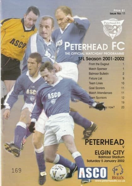 Peterhead v Elgin City 05-Jan-2002