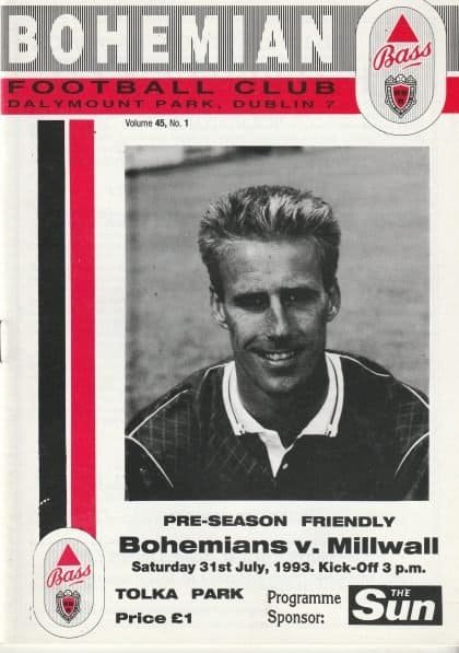 Bohemians Dublin v Millwall 31-Jul-1993