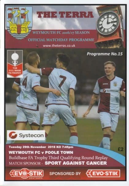 Weymouth v Poole Town 29-Nov-2016