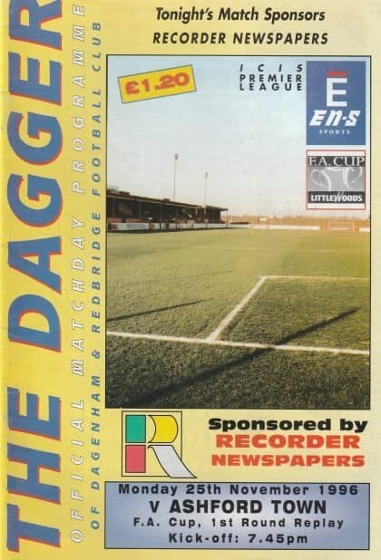 Dagenham & Redbridge v Ashford Town 25-Nov-1996