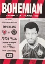 Bohemians Dublin v Aston Villa 07-Aug-1990