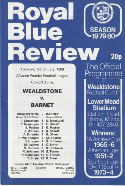 Wealdstone v Barnet  01-Jan-1980