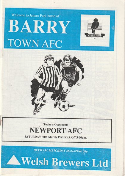 Barry Town v Newport AFC 30-Mar-1991
