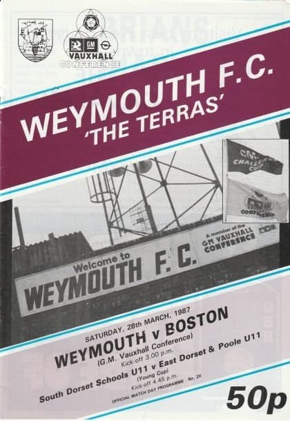 Weymouth v Boston United 28-Mar-1987