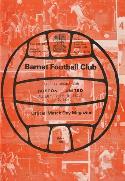 Barnet v Boston United 30-Aug-1980
