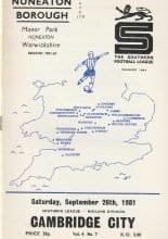 Nuneaton Borough v Cambridge City 26-Sep-1981