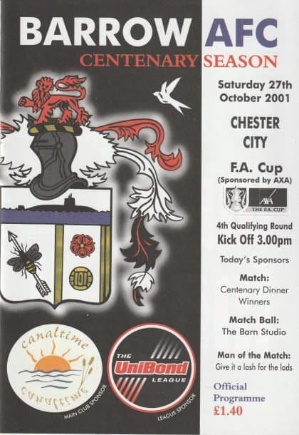 Barrow v Chester City  27-Oct-2001