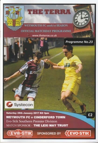 Weymouth v Cinderford Town 28-Jan-2017