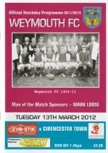 Weymouth v Cirencester Town 13-Mar-2012