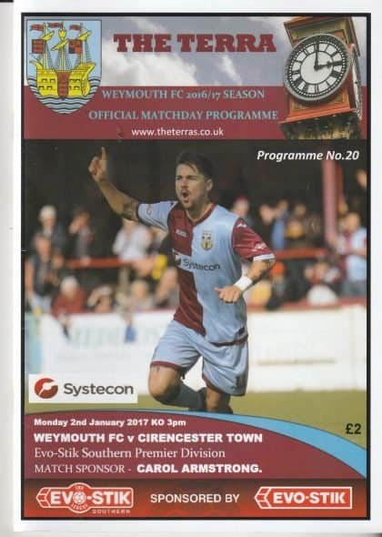 Weymouth v Cirencester Town 02-Jan-2017