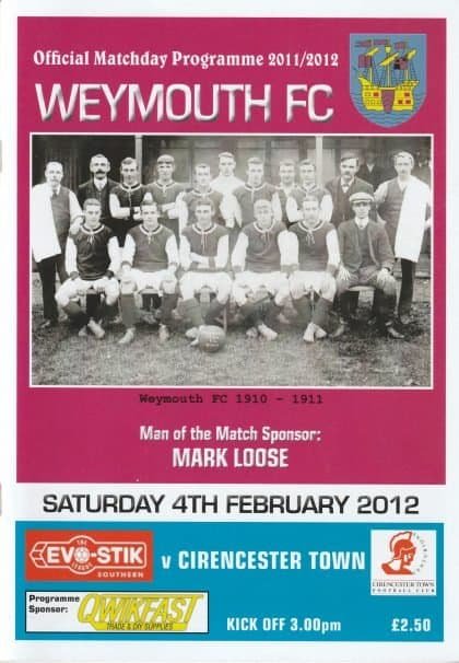 Weymouth v Cirencester Town 04-Feb-2012