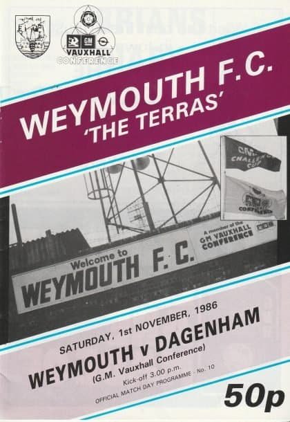 Weymouth v Dagenham 01-Nov-1986