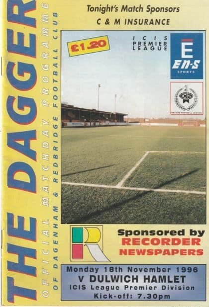 Dagenham & Redbridge v Dulwich Hamlet 18-Nov-1996