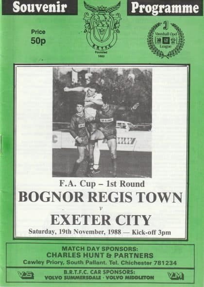 Bognor Regis Town v Exeter City 19-Nov-1988