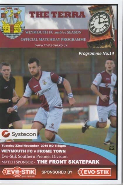 Weymouth v Frome Town 22-Nov-2016