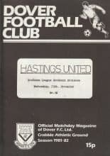 Dover v Hastings United 25-Nov-1981