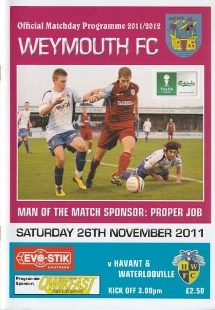 Weymouth v Havant & Waterlooville  26-Nov-2011