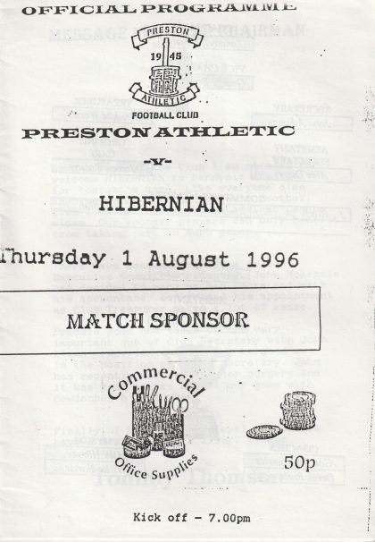 Preston Athletic v Hibernian 01-Aug-1996