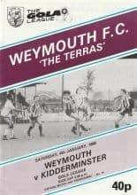 Weymouth v Kidderminster Harriers 04-Jan-1986