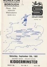 Nuneaton Borough v Kidderminster Harriers 05-Sep-1981