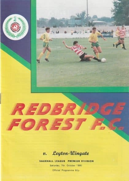 Redbridge Forest v Leyton-Wingate 07-Oct-1990